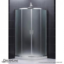 Prime 36-3/8 in. x 36-3/8 in. x 72 in. Framed Sliding Shower Enclosure in Chrome with Shower Base and Back Walls