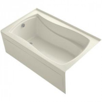 Mariposa 5 ft. Left Drain Soaking Tub in Biscuit with Bask Heated Surface