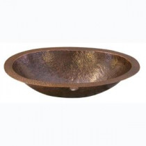 Self-Rimming Oval Bathroom Sink in Hammered Antique Copper