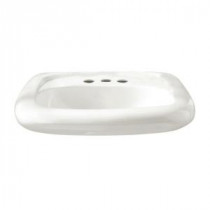 Murro Wall Hung Bathroom Sink with 4 in. Faucet Holes and Less Overflow in White