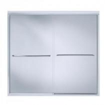 Fluence 59-5/8 in. x 55-3/4 in. Semi-Framed Bypass Bath Door in Bright Polished Silver with Clear Tempered Glass