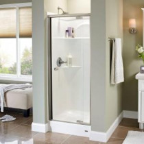 Phoebe 31-1/2 in. x 66 in. Frameless Pivot Shower Door in Nickel with Clear Glass