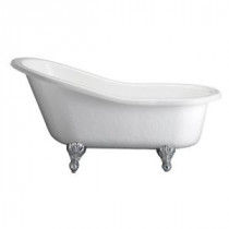5.6 ft. Acrylic Ball and Claw Feet Slipper Tub in White