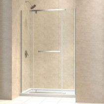 Vitreo-X 60 in. x 74-3/4 in. Pivot Shower Door in Chrome with Right Hand Drain Base
