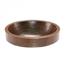 Oval Skirted Hammered Copper Vessel Sink in Oil Rubbed Bronze