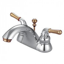 4 in. Centerset 2-Handle Bathroom Faucet in Chrome and Polished Brass