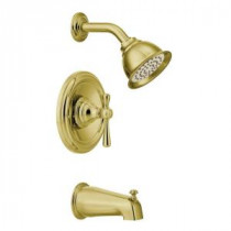Kingsley Single-Handle 1-Spray Tub and Shower Faucet Trim Kit in Polished Brass (Valve Sold Separately)