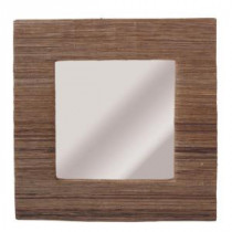 Sundry 20 in. x 20 in. Brown Bandala Weave Framed Wall Mirror