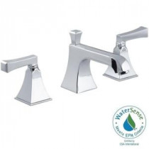 Memoirs 8 in. Widespread 2-Handle Low Arc Bathroom Faucet in Polished Chrome with Deco Lever Handles