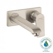 Metris E Single-Handle Wall Mount Bathroom Faucet with Low-Arc in Brushed Nickel