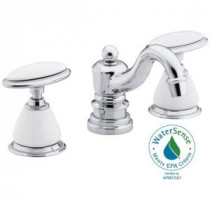 Antique 8 in. Widespread 2-Handle Low-Arc Bathroom Faucet in Polished Chrome