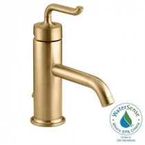 Purist Single Hole Single Handle Low-Arc Bathroom Faucet in Vibrant Modern Brushed Gold
