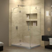 QuatraLux 46-5/16 in. W x 32-1/4 in. D x 72 in. H Frameless Hinged Shower Enclosure in Chrome