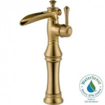 Cassidy Single Hole Single-Handle Open Channel Spout Vessel Bathroom Faucet in Champagne Bronze