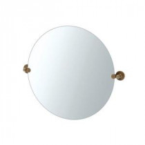 Cafe 29.85 in. x 25 in. Frameless Single Large Round Mirror in Bronze
