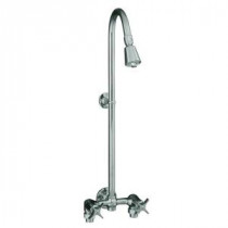 Industrial Exposed Shower 2-Handles 1-Spray Tub and Shower Faucet in Polished Chrome