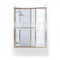 Paragon Series 54 in. x 55 in. Framed Sliding Tub Door with Towel Bar in Brushed Nickel and Obscure Glass