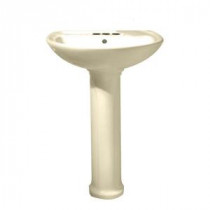 Cadet Pedestal Combo Bathroom Sink with 4 in. Faucet Centers in Bone
