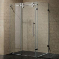 Winslow 57.75 in. x 74 in. Frameless Bypass Shower Enclosure in Chrome with Clear Glass