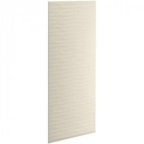 Choreograph 0.3125 in. x 32 in. x 96 in. 1-Piece Shower Wall Panel in Almond with Brick Texture for 96 in. Showers