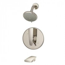 Naru Single-Handle 3-Spray Tub and Shower Faucet in Satin Nickel