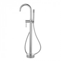 1-Handle Freestanding Roman Tub Faucet with Handshower in Chrome