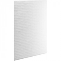 Choreograph 0.3125 in. x 60 in. x 96 in. 1-Piece Shower Wall Panel in White with Brick Texture for 96 in. Showers