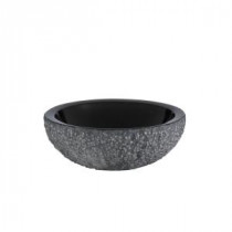 Stone Vessel Sink in Black with Rough Exterior