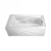 Cadet 5 ft. x 32 in. Left Drain EverClean Whirlpool Tub with Integral Apron in White