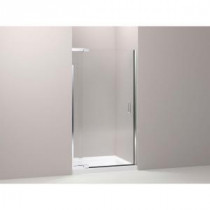 Purist 42 in. x 72 in. Heavy Semi-Framed Pivot Shower Door in Bright Silver with Clear Glass