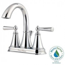 Saxton 4 in. Centerset 2-Handle High-Arc Bathroom Faucet in Polished Chrome