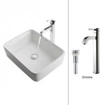 Vessel Sink in White with Ramus Faucet in Chrome
