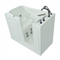 Gelcoat 4.25 ft. Walk-In Whirlpool Tub with Right-Hand Quick Drain and Cadet Right-Height Toilet in White