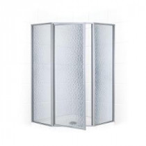 Legend Series 54 in. x 70 in. Framed Neo-Angle Swing Shower Door in Platinum and Obscure Glass