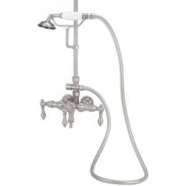 TW21 2-Handle Claw Foot Tub Faucet with Hand Shower in Polished Brass