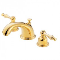 Sheridan 8 in. Widespread 2-Handle Low-Arc Bathroom Faucet in Polished Brass (DISCONTINUED)