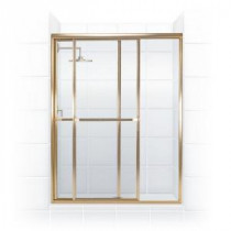 Paragon Series 54 in. x 66 in. Framed Sliding Shower Door with Towel Bar in Gold and Clear Glass
