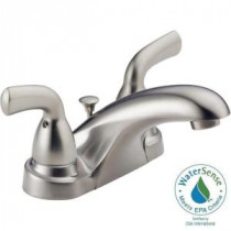 Foundations 4 in. Centerset 2-Handle Bathroom Faucet in Stainless