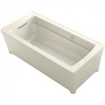 Archer 5.6 ft. Reversible Drain Air Bath Tub in Biscuit
