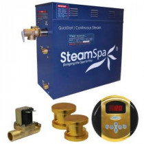 Oasis 12kW QuickStart Steam Bath Generator Package with Built-In Auto Drain in Polished Gold