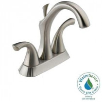Addison 4 in. Centerset 2-Handle High-Arc Bathroom Faucet in Stainless with Metal Pop-Up