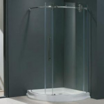 Sanibel 40.5 in. x 79.5 in. Frameless Bypass Round Shower Enclosure in Chrome with Left Base