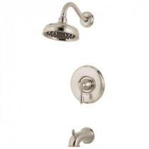 Marielle Single-Handle Tub and Shower Faucet Trim Kit in Brushed Nickel (Valve Not Included)