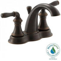 Devonshire 4 in. Centerset 2-Handle Mid-Arc Bathroom Faucet in Oil-Rubbed Bronze