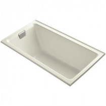 Tea-for-Two 5.5 ft. Left Drain Soaking Bath Tub in Biscuit