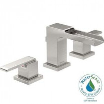 Ara 8 in. Widespread 2-Handle High-Arc Bathroom Faucet with Channel Spout in Stainless