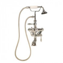 3-Handle Thermostatic Claw Foot Tub Faucet with Plastic Handled Hand Shower in Polished Chrome