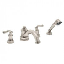 Winslet 2-Handle Deck-Mount Roman Tub Faucet with Handshower in Satin Nickel (Valve Not Included)
