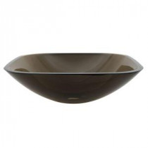 Square Glass Vessel Sink in Brown