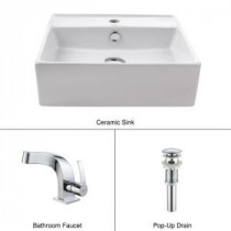 Vessel Sink in White with Typhon Faucet in Chrome